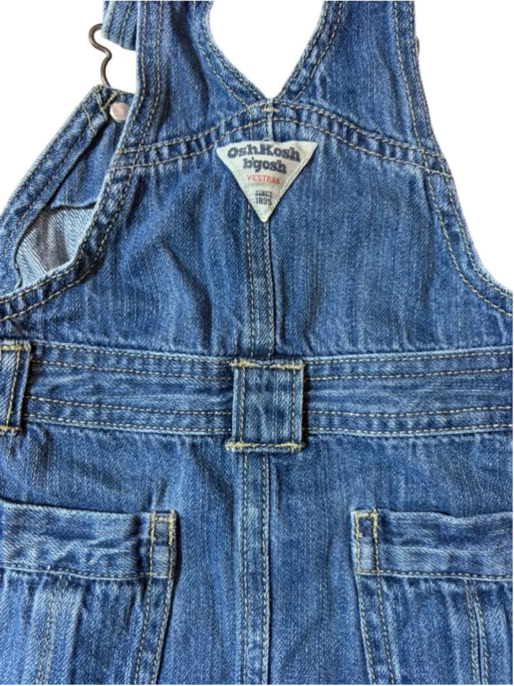 Y2K OshKosh B’gosh Denim Overall Dress 24M Blue Jumper Embroidered Toddler